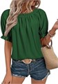 Женская блузка Evaless с открытыми плечами и короткими рукавами из 100% полиэстера, стильный повседневный топ 10023255