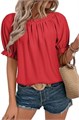Женская блузка Evaless с открытыми плечами и короткими рукавами из 100% полиэстера, стильный повседневный топ 10023255