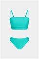 Комплект женского бикини CUPSHE с бандажным топом, средней посадкой и рюшами, 80% нейлон, 20% спандекс 11255846