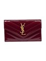 Saint Laurent Картхолдер из лаковой кожи на кнопке с пятью слотами для карт, размер 13x8x2 см 11025968