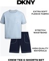 Комплект для молодежи с шортами и футболкой DKNY - мягкий флисовый лонгслив и шорты на резинке (размеры: 8-12) 11297884