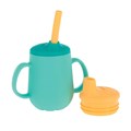 Nuby Набор обучающих детских чашек с силиконовой кружкой, носиком и соломинкой для детей от 6 месяцев, 120 мл 11292908