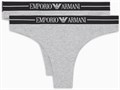 Бразильские трусики Emporio Armani из мягкого хлопка с эластаном, 2 штуки, низкая посадка 11252366
