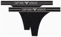 Тонкие стринги Emporio Armani для женщин из мягкого хлопкового материала, 2 штуки, с низкой посадкой 11265957