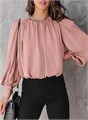 Розовая женская блуза Dokotoo с мягкими плечиками и длинными рукавами, модный тренд 2025 года, 100% полиэстер 10023189