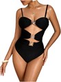Купальник Milumia с вырезами в виде морской звезды, без бретелек, цельный, с рукавом, 80% полиамид, 20% эластан 11288961