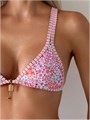 Купальник-бикини SweatyRocks с цветочным принтом, 82% полиэстера, 18% эластана, регулируемыми бретелями 11310076
