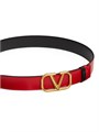 Valentino Garavani Обратимый кожаный ремень VLogo с блестящей отделкой, ширина 30 мм и пряжкой с антикоррозийным покрытием 11017542