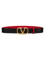 Valentino Garavani Обратимый кожаный ремень VLogo с блестящей отделкой, ширина 30 мм и пряжкой с антикоррозийным покрытием 11017542