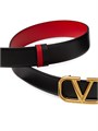 Valentino Garavani Обратимый кожаный ремень VLogo с блестящей отделкой, ширина 30 мм и пряжкой с антикоррозийным покрытием 11017542