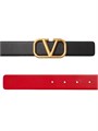 Valentino Garavani Обратимый кожаный ремень VLogo с блестящей отделкой, ширина 30 мм и пряжкой с антикоррозийным покрытием 11017542