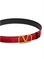 Valentino Garavani Обратимый кожаный ремень VLogo с блестящей отделкой, ширина 30 мм и пряжкой с антикоррозийным покрытием 11017542