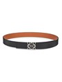 Loewe Двусторонний кожаный ремень с золотистой пряжкой и логотипом, ширина 5 см 11023371
