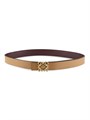 Loewe Двусторонний кожаный ремень с золотистой пряжкой и логотипом, ширина 5 см 11023371
