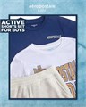 Комплект активной одежды AEROPOSTALE для мальчиков - 3 предмета: футболки с короткими рукавами и шорты из флиса (размеры: 8-12) 11268470
