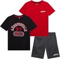 Комплект активной одежды AEROPOSTALE для мальчиков - 3 предмета: футболки с короткими рукавами и шорты из флиса (размеры: 8-12) 11268470