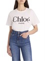 Футболка из 100% хлопка с логотипом Chloe, круглым вырезом и короткими рукавами, производство Италия 11025837