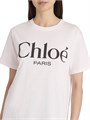 Футболка из 100% хлопка с логотипом Chloe, круглым вырезом и короткими рукавами, производство Италия 11025837