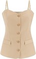 Укороченный корсет без рукавов GUESS с отстегивающимися бретелями и кнопками спереди, состав: 59% лен, 39% лиоцелл 11293710