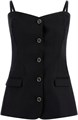 Укороченный корсет без рукавов GUESS с отстегивающимися бретелями и кнопками спереди, состав: 59% лен, 39% лиоцелл 11293710