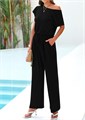 Женский комбинезон KIRUNDO 2025 с эластичным поясом, свободным кроем, карманами и открытыми плечами 11259248