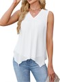 Лёгкие и элегантные летние топы Blooming Jelly из мягкого шифона с V-образным вырезом, без рукавов, для делового и повседневного использования 11308624
