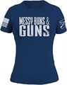 Футболка для женщин Grunt Style Messy Buns &amp, Guns из 100% хлопка с безметочным дизайном 11293566