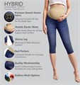 Узкие капри для беременных Hybrid &amp, Company из стретч-денима с высокой талией, комфортные и стильные, 70% хлопок 10023108
