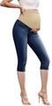 Узкие капри для беременных Hybrid &amp, Company из стретч-денима с высокой талией, комфортные и стильные, 70% хлопок 10023108