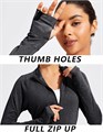 Pinspark Спортивная легкая куртка на молнии с прорезями для большого пальца, 90% полиэстер, 10% спандекс 11244596