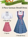 Костюм в стиле немецкого Дирндля для женщин Scarlet Darkness к Октоберфесту, 3 предмета 11250633