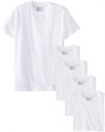 Мужская футболка Hanes без ярлыков с круглым вырезом, комплект из 5, белая, размер L 11265350