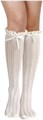 Женские сетчатые носки до колен с кружевом и искусственными жемчужинами GORGLITTER 11311819