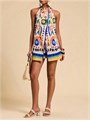 Молодёжный ромпер Floerns с цветочным принтом и вырезом на шее, шорты для весны и лета 11277297