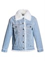 Женская джинсовая куртка с подкладкой из полиэстера и отделкой из меха ламы Калган, Maximilian 11023080