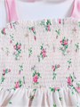 Элегантное многослойное миди платье для девочек Verdusa с цветочным принтом, без рукавов, летнее 11244610