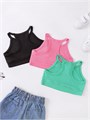 Комплект из 3 майек без рукавов с круглым вырезом и спортивной спинкой для девочек от Milumia 11299222