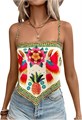 Молодёжный цветочный топ без рукавов SweatyRocks с завязкой на спине для отпуска и повседневной носки 11312665