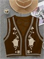 Женский жилет в стиле ковбой от Verdusa с вышивкой и открытым фасоном, идеальное завершение для летнего образа 11245526