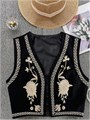 Женский жилет в стиле ковбой от Verdusa с вышивкой и открытым фасоном, идеальное завершение для летнего образа 11245526