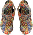 Яркие женские сандалии GORGLITTER с радужным принтом, открытым носком и застежкой на щиколотке 11259359