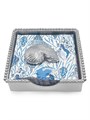 Mariposa Алюминиевый набор коробок для салфеток в форме раковины наутилуса, 14.6 см x 14.6 см x 3.8 см, с салфетками 11014971