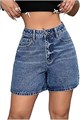 Молодёжные джинсовые шорты Floerns с высокой талией, прямыми штанинами и карманами, летние 11287464