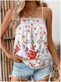 Женская летняя блуза SweatyRocks с цветочным принтом и рюшами на тонких бретелях, удобная и легкая 11289291