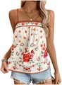 Женская летняя блуза SweatyRocks с цветочным принтом и рюшами на тонких бретелях, удобная и легкая 11289291