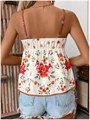 Женская летняя блуза SweatyRocks с цветочным принтом и рюшами на тонких бретелях, удобная и легкая 11289291