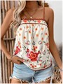 Женская летняя блуза SweatyRocks с цветочным принтом и рюшами на тонких бретелях, удобная и легкая 11289291