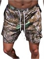 Мужские графические шорты SweatyRocks с карманами, камуфляжным принтом, струящаяся талия 11267822