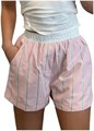 Шорты Floerns для полных женщин с эластичной талией, полосатым узором и передней пуговицей 11279493