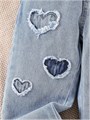 Прямые повседневные джинсы для девочек с принтом в виде сердец и эластичным поясом от Milumia 11314380